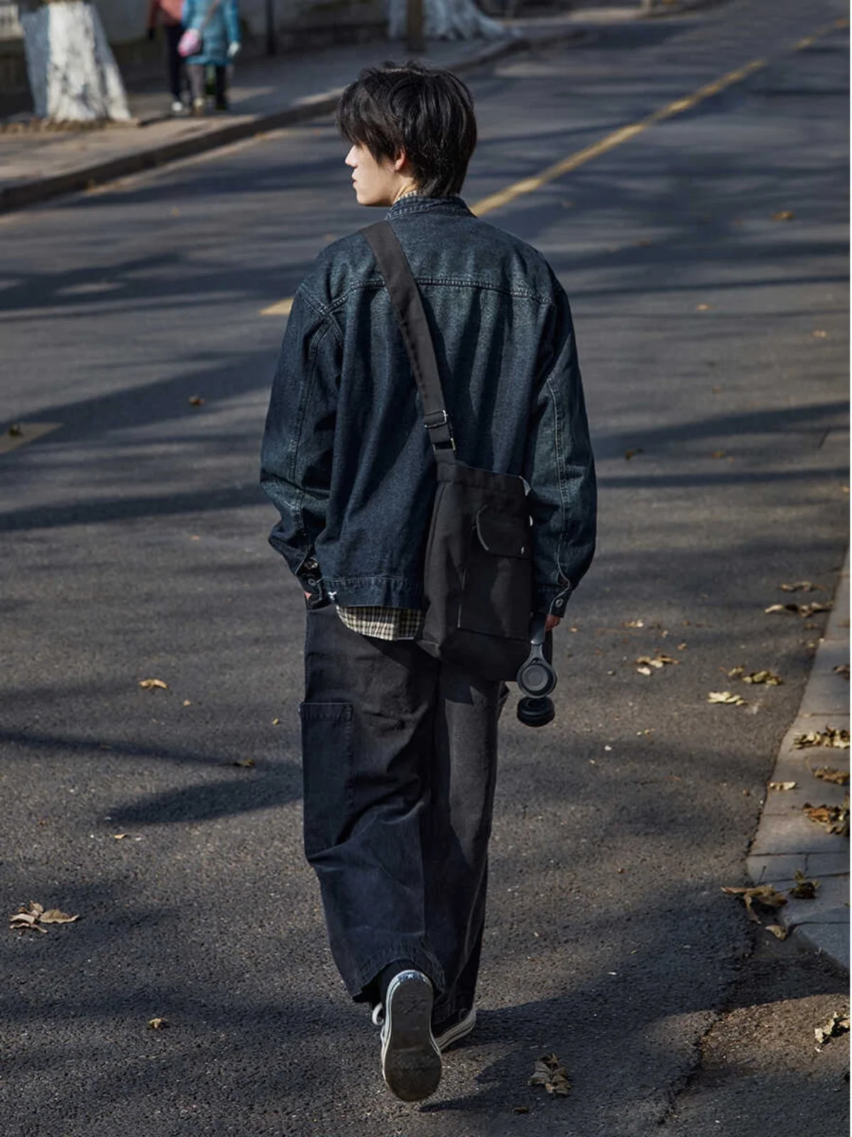 

Retro Waed Vintage Japanese Sle y Denim Jaet Men's Spring Autumn Loose Outerwear Top for Couples Youth Faion