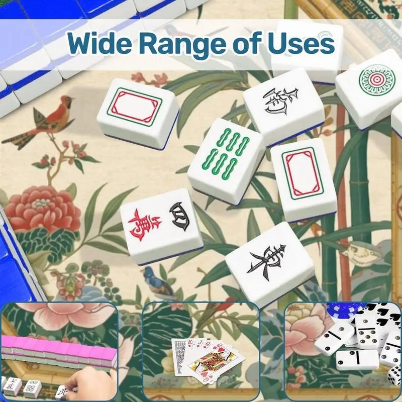 VIKAMA Chinese Peony Mahjong Mat Wear Resistant Non Slip Pad Overseas Mahjong Poker Domino Table Cover