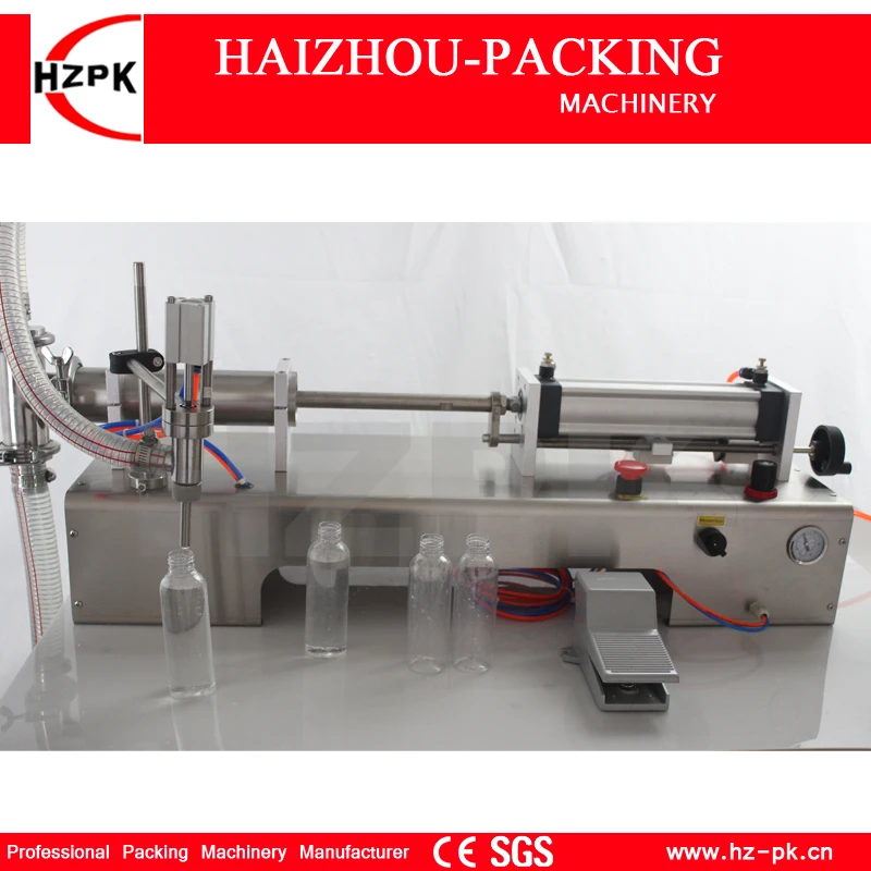 HZPK Horizontal Semi-automatic Stainless steel Full Pneumatic Liquid Hand Sanitizer Filler Mini Packing Filling Machine 50-500ml