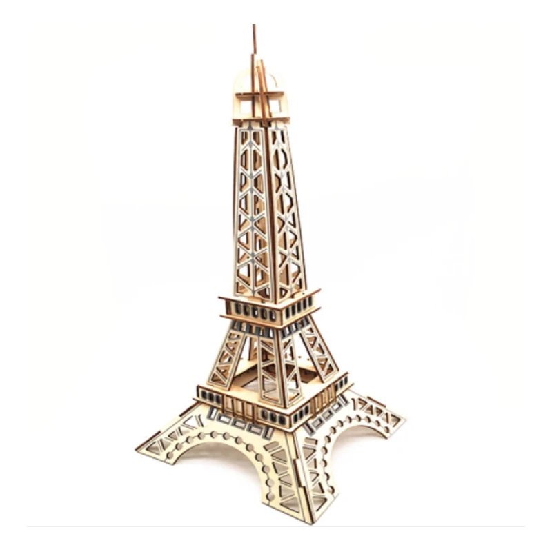 Diy Mainan Model Menara Eiffel 3d Set Puzzle Kayu Puzzle Buatan Tangan Mainan Perakitan Permainan Puzzle Hadiah Anak-anak Dewasa P26