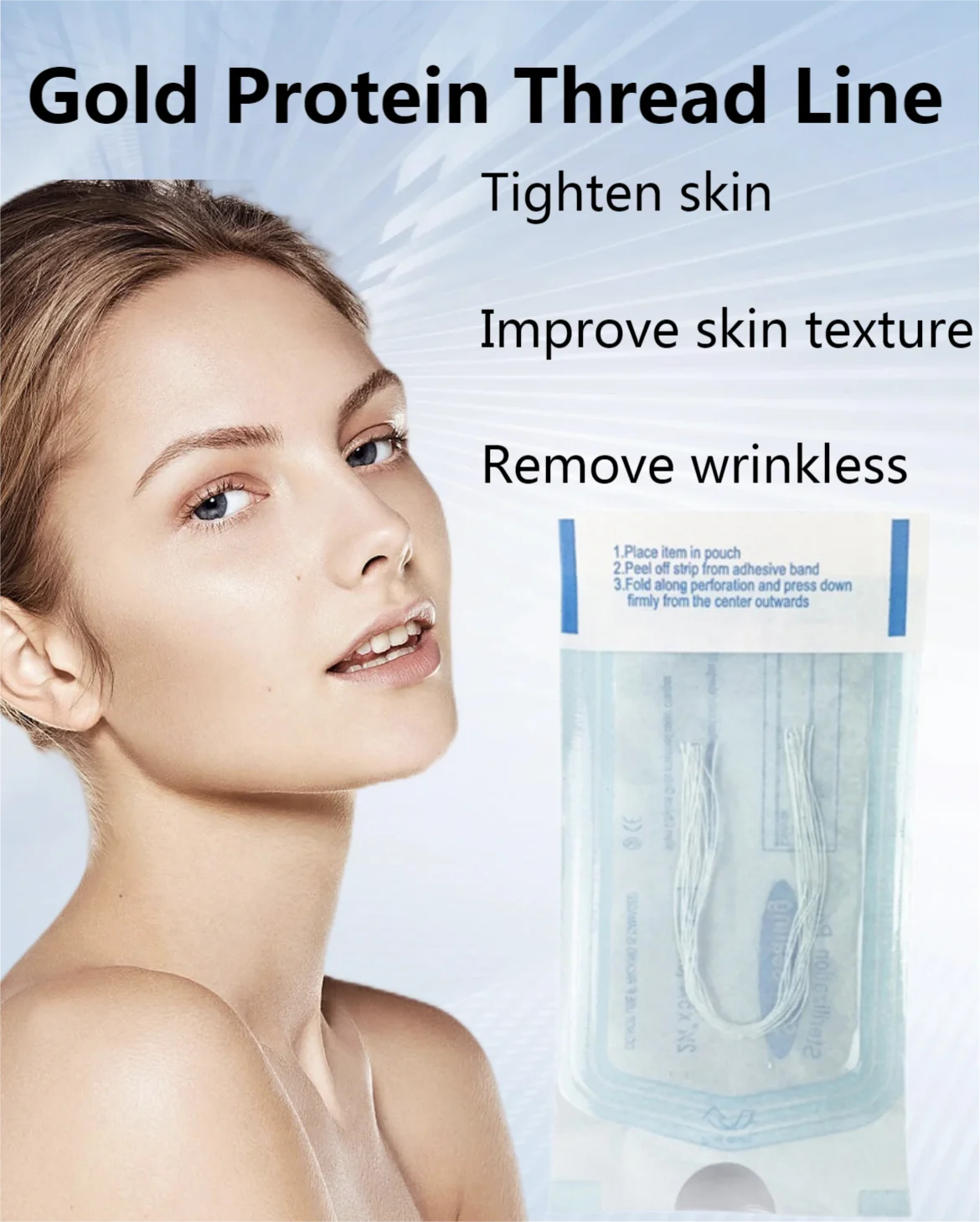 Protein Thread No Needle Gold Protein Line Absorbable Anti-wrinkle Face Filler Women Beauty Care Skin Collagen Based