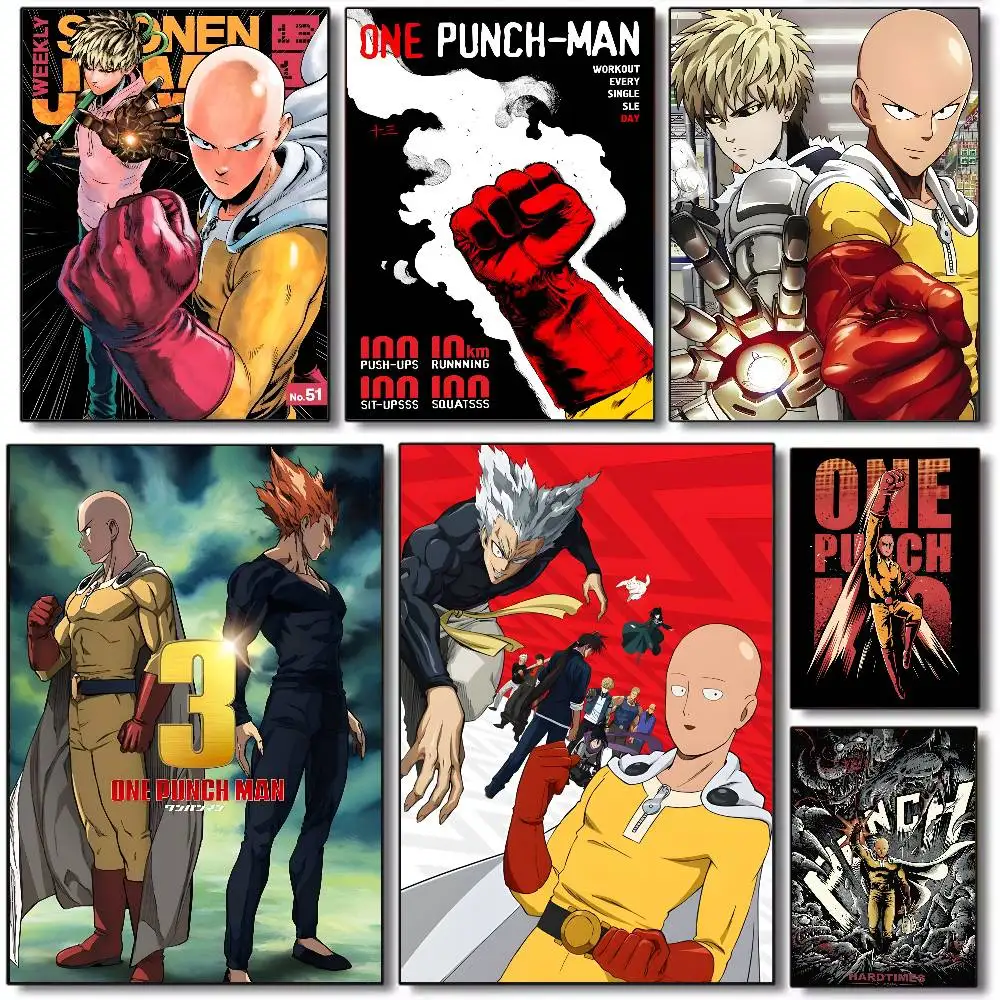 Anime One-Punch m-Man Poster Kunst HD Leinwand erweiterte ästhetische Druckpapier Wandkunst für Wohnzimmer Home Decor