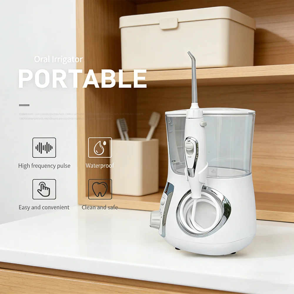 

Electric Countertop Teeth Cleaning Water Flosser 800ML, 10 Modes Oral Irrigator for Plaque Removal & Fresh Breath