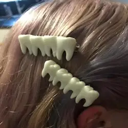 Gothic Style Girl Teeth Hair Clips Halloween Tooth Shape Hairpins Glow in the Dark Hair Pins Hair Accessories