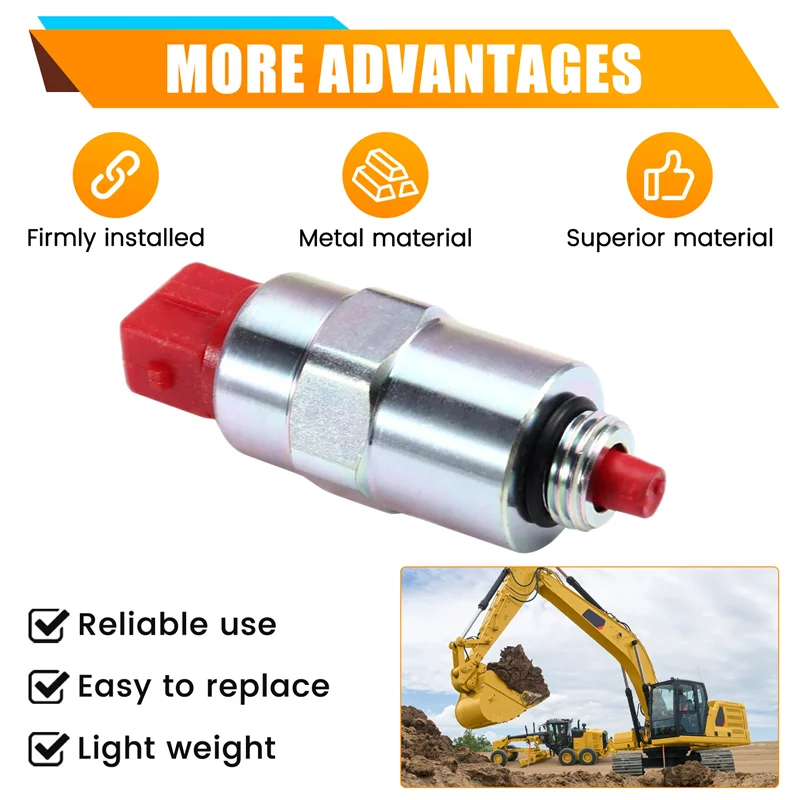 

Stable-643244 147-2645 312D2GC 24V Fuel Stop Flameout Solenoid Valve E320D 312C For Caterpillar Excavator Accessories