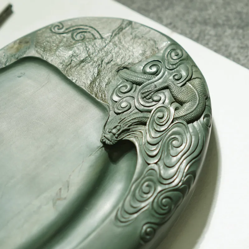 Hand-carved inkstone, four treasures for calligraphy