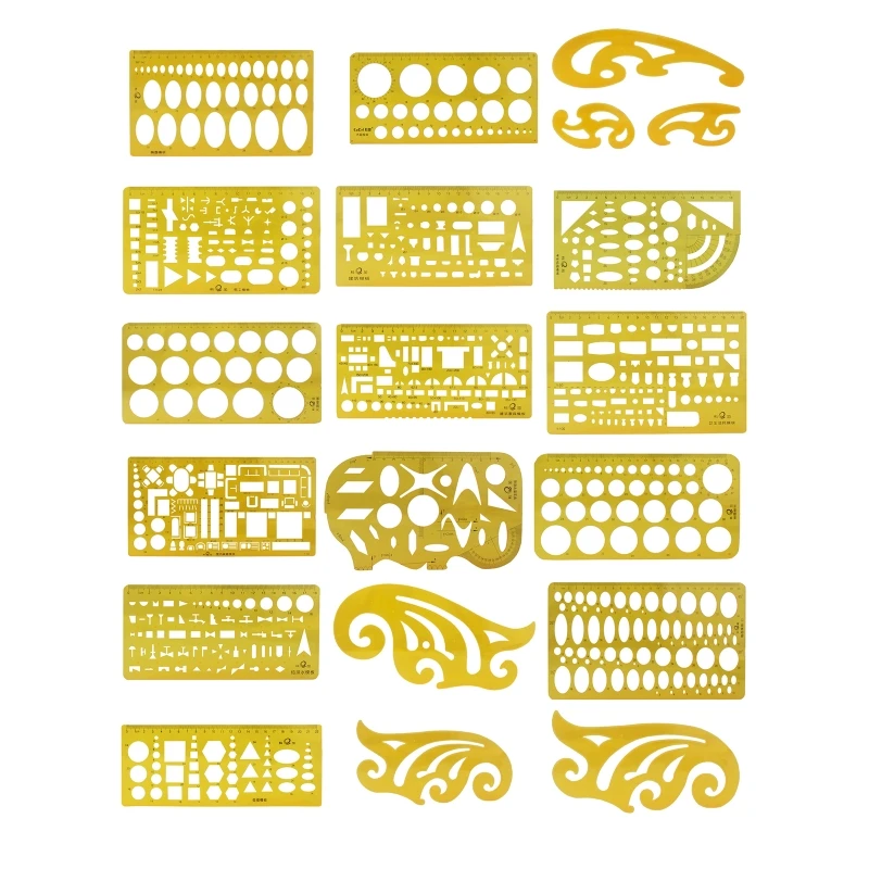 Geometric Drawing Template Drafting Stencil Measuring Tool Plastic Ruler for Architecture Office Study Design Building