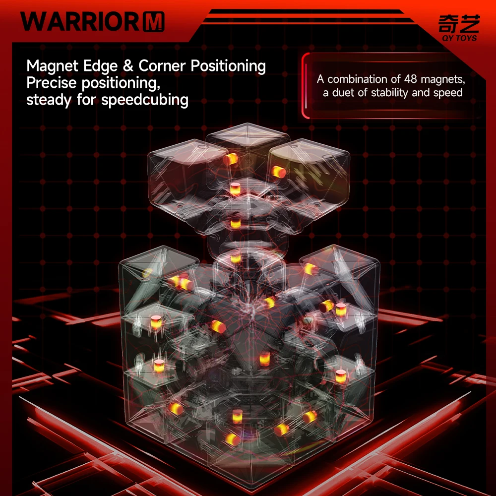 Qiyi Warrior M UV 3X3 Magnetischer Magic Speed Cube Spielzeug Qiyi Warrior UV Puzzle Professionelles Spiel Kinderspielzeug – Detail 5
