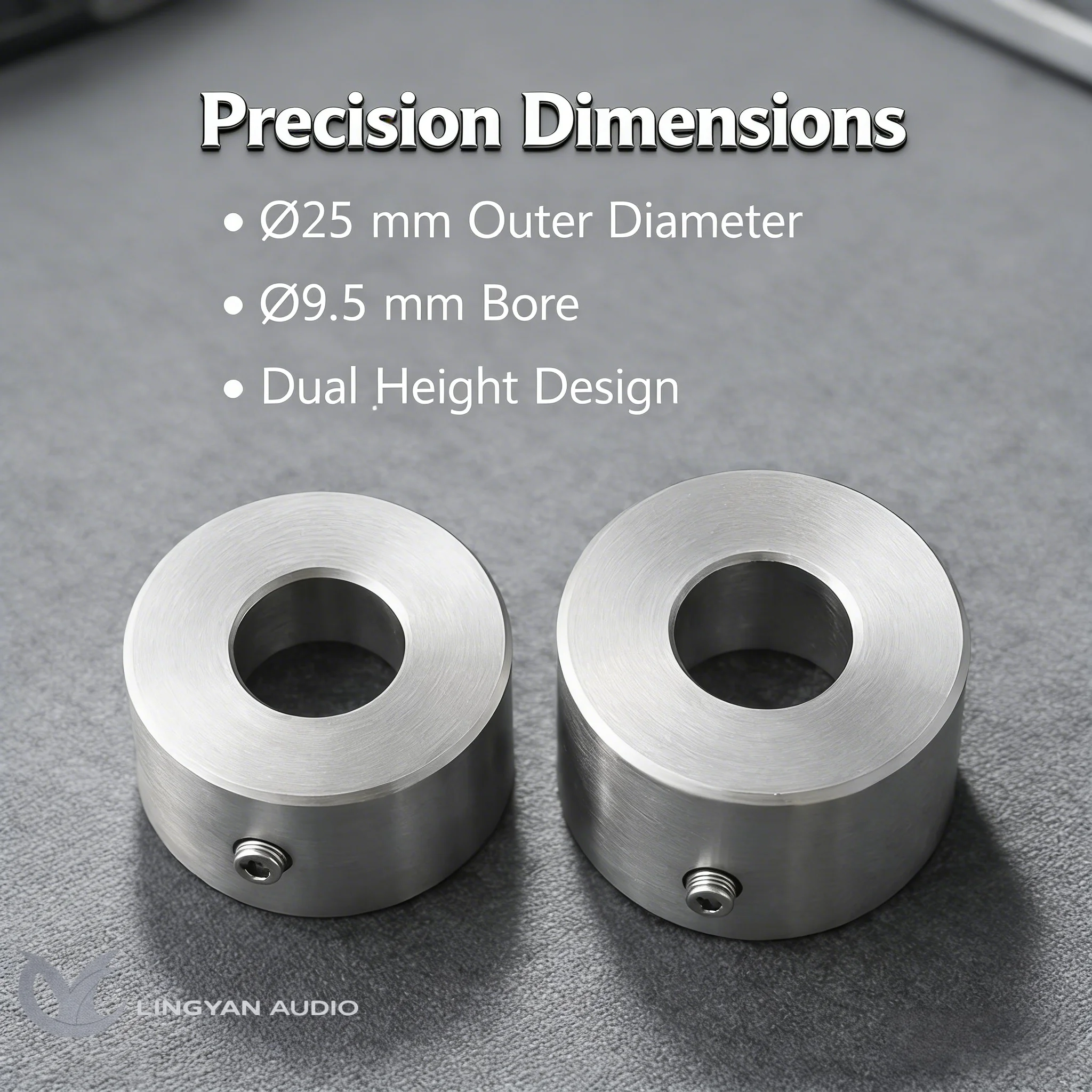 Dual-Piece 110g Balance Weight Set For SME, Ø9.5mm Bore Solid Stainless Steel Counterweight for Tonearm