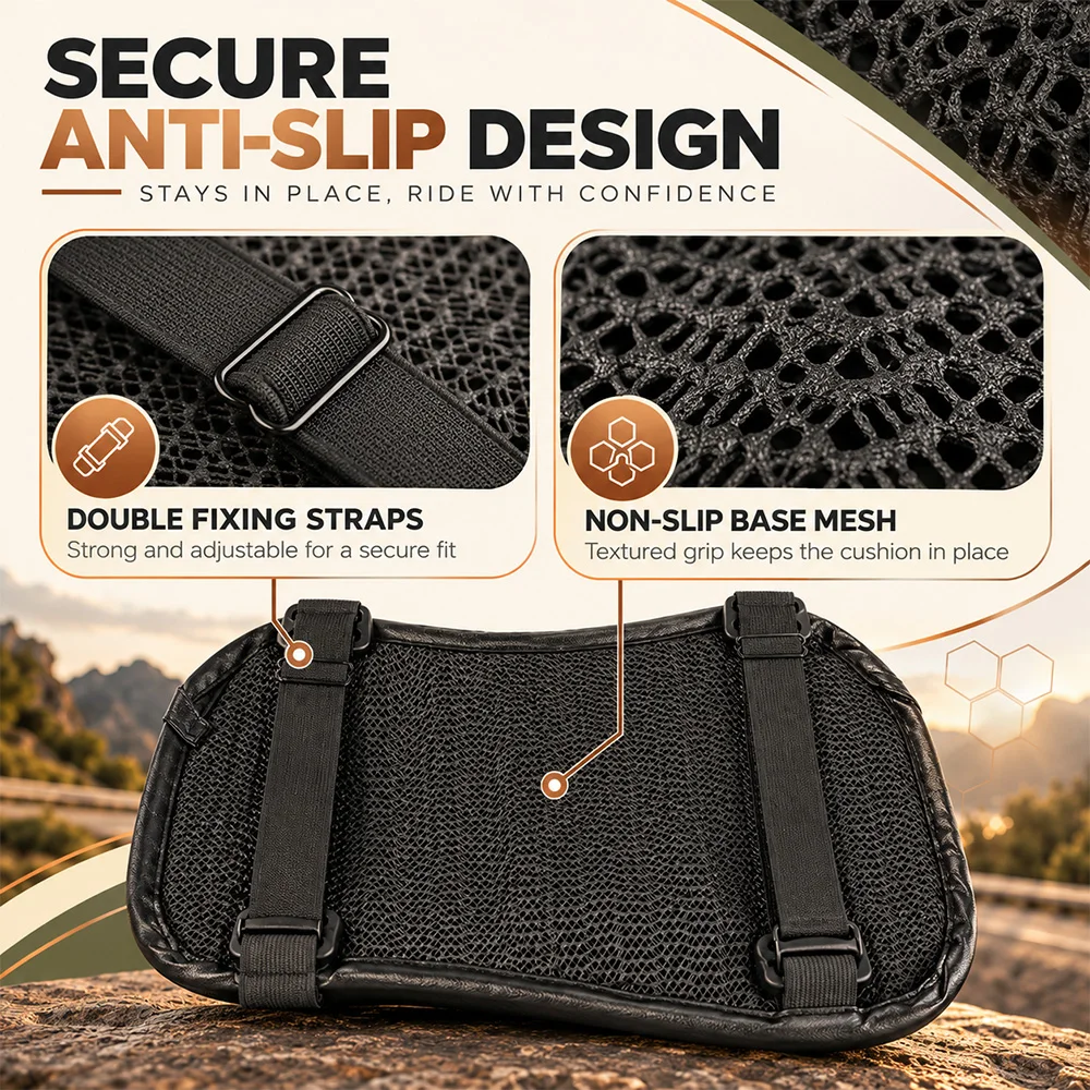 Motorrad Sitzkissen 3D Honeycomb Anti-slip Motorrad Gel Sitzkissen Moto Druckentlastung Fahrt Sitz Pad Moto Zubehör – Detail 7