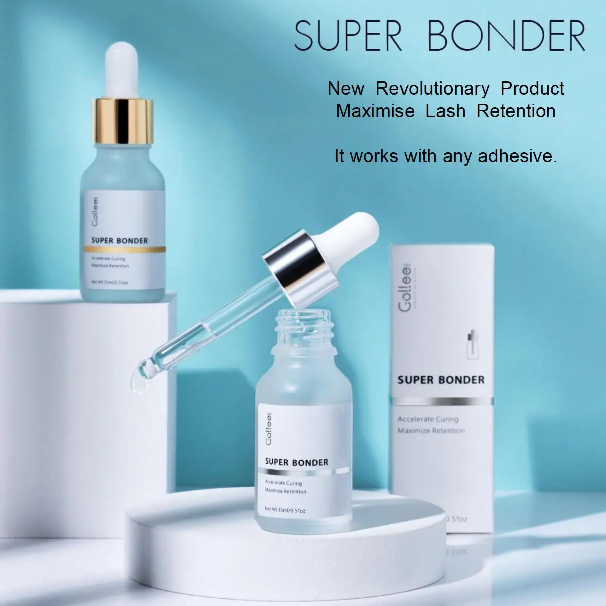 

Gollee Bonder Lash Not irritating Lash Primer and Bonder Eyelash Extensions 15ml Super Bonder Alcohol Lashes Primer Eyelashes