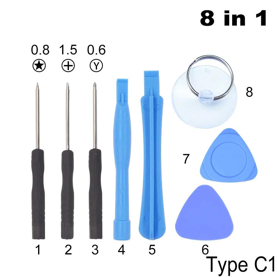 0.6 Y 8 in 1 Screwdriver Set Mobile phone Opening Tools For iPhone7/6/5/4 Dedicated Repair Tool 300Set/lot