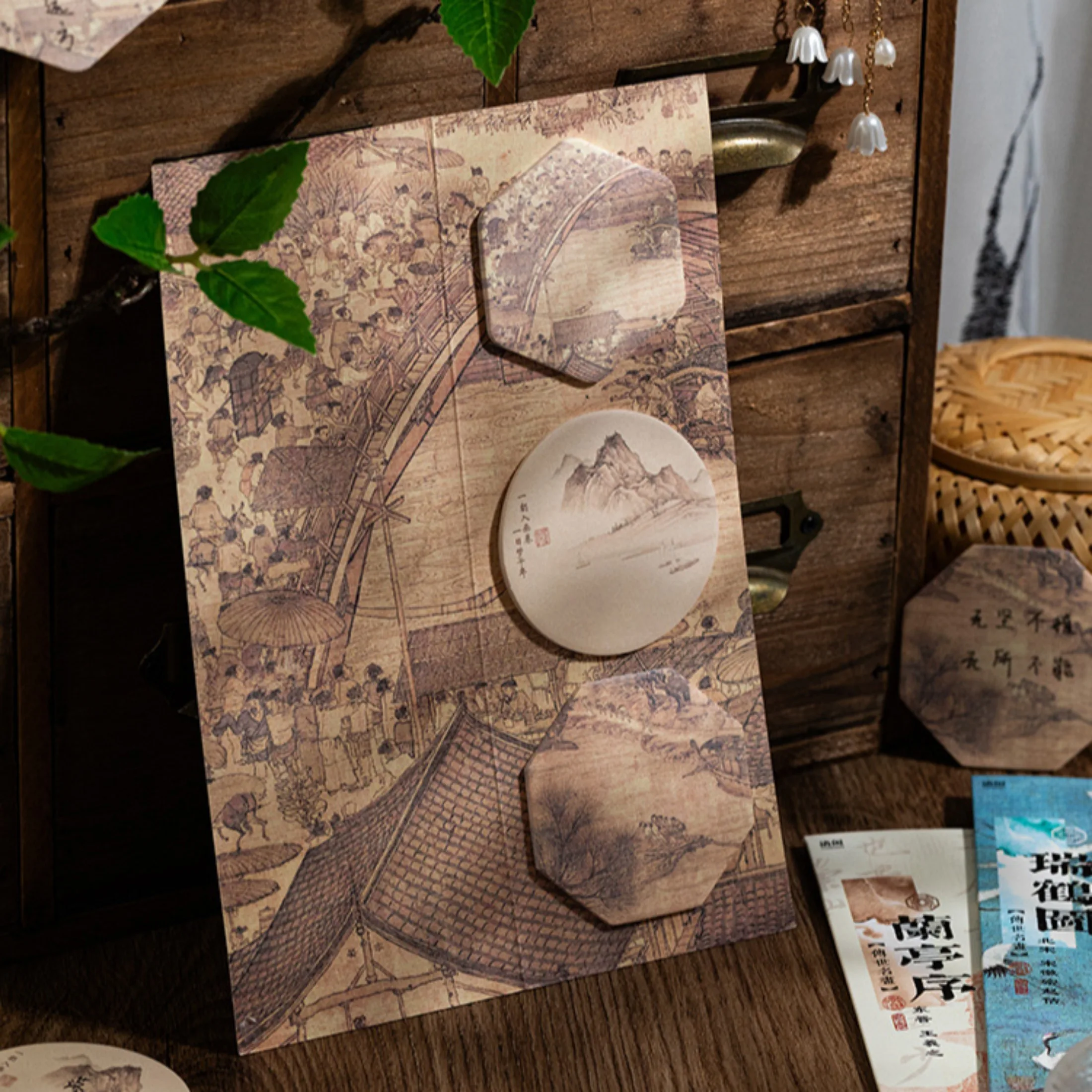 Chinese Style Sticky Note A Thousand Li of Rivers and Mountains Riverside Scene At Qingming Festival Ruiheu Diagram