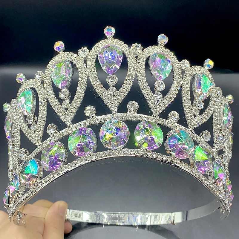 

Royal Queen Crowns Miss Universe Bridal Tiara Women Luxury Pageant Diadem Wedding Hair Accessories