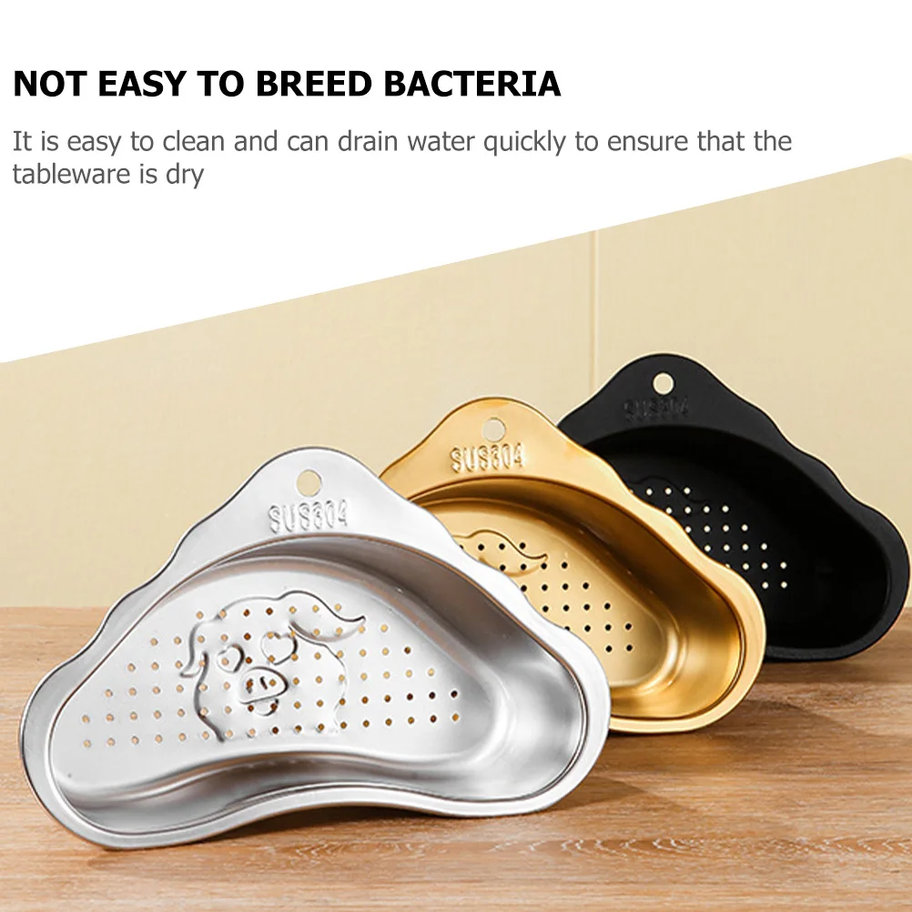 

Stylish Gold Stainless Steel Drain Basket Kitchen Triangle Sink Filter Strainer Storage Container