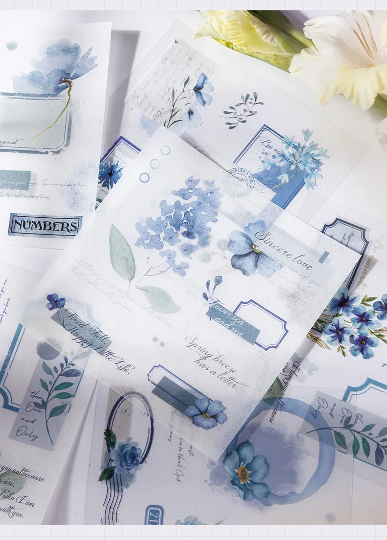 سلسلة كتب ملصقات يومية جميلة لفترة الزهور مادة مزدوجة مقطوعة بالقالب ورق تزيين لسكرابوكينغ