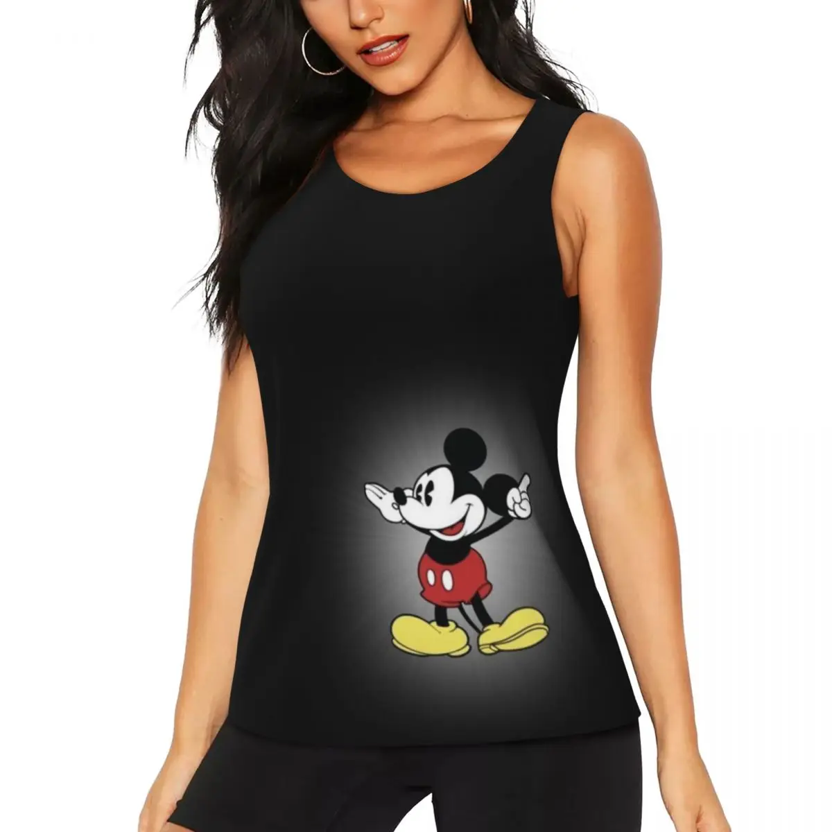 

Custom Women Mickey Mouse Workout Yoga Shirts Sleeveless Gym Running Tank Tops
