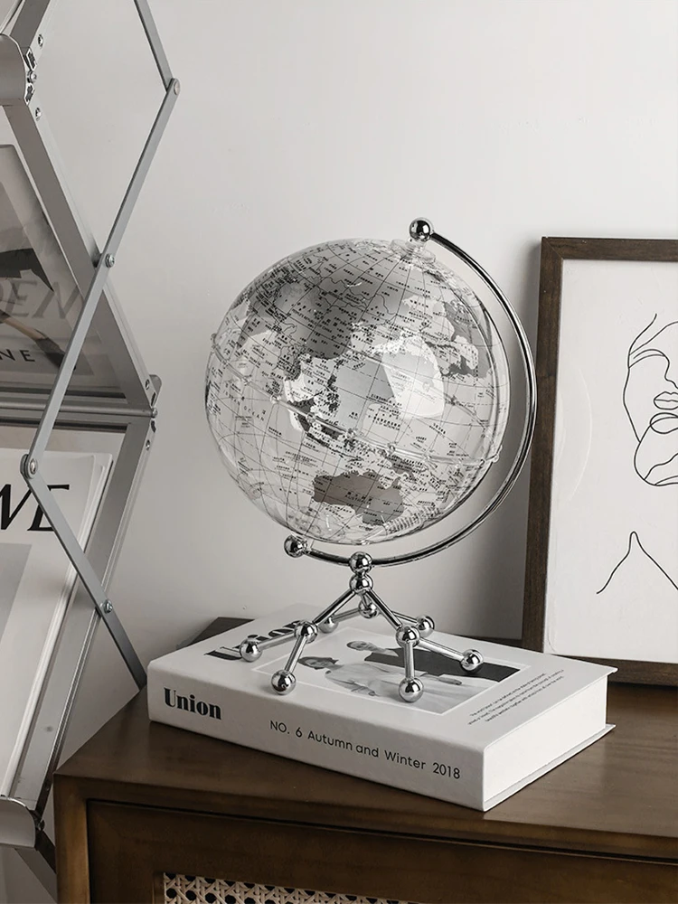 Transparent globe ornament, simple and creative light luxury home furnishing, hotel model room, living room entrance decoration