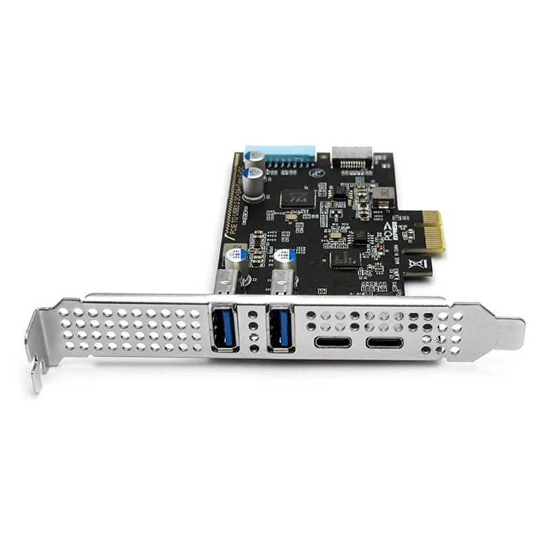 محول PCIe PCIEX4 X16 جديد متوافق مع 2025 منفذ مزدوج 10 جيجابت في الثانية لا يحتاج إلى سائق