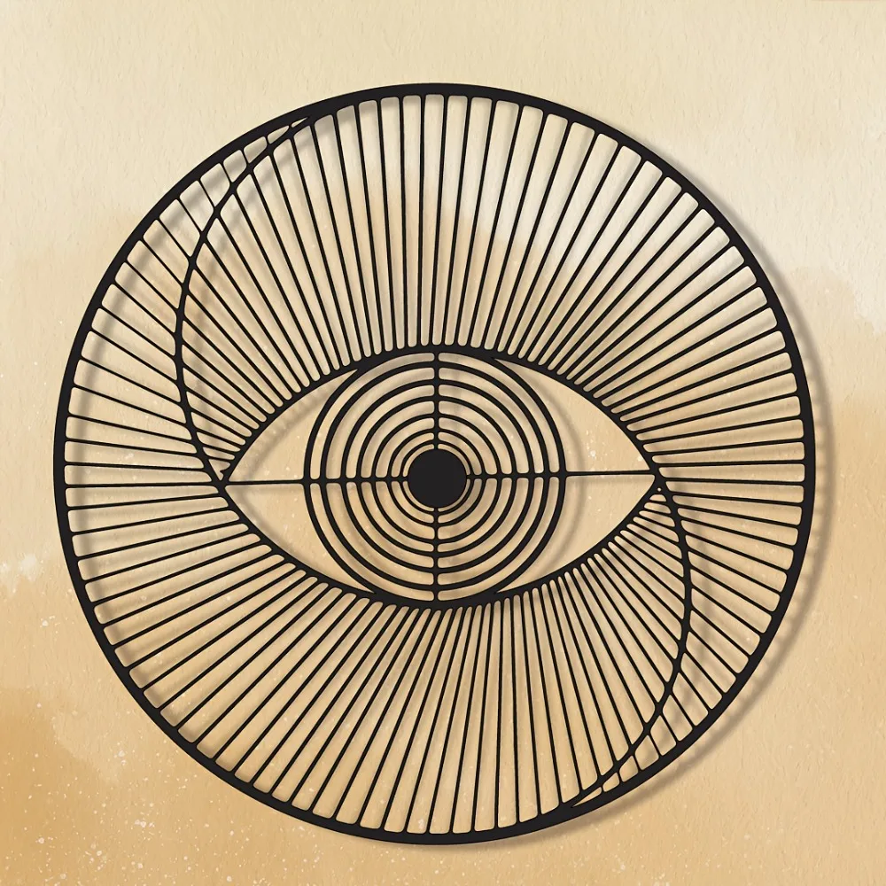 1 pièce Décoration murale en métal moderne, motif spirale géométrique et lignes circulaires noires, pour intérieur, salle de classe, chambre, salon, maison de vacances
