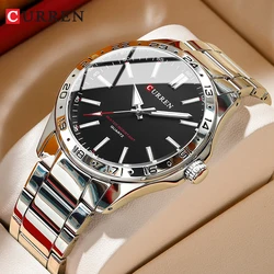 CURREN Watches for Men Quartz Classic Business Wristwatch with Luminous Hands Clock Male Stainless Steel Band