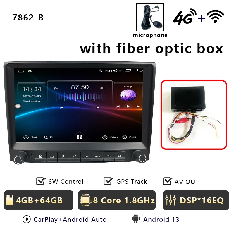 CHSTEK Android 14 autoradio multimediaspeler voor Porsche Boxster 987 Cayman 911 997 Carplay autoradio WIFI 4G GPS BT head unit - afbeelding 1