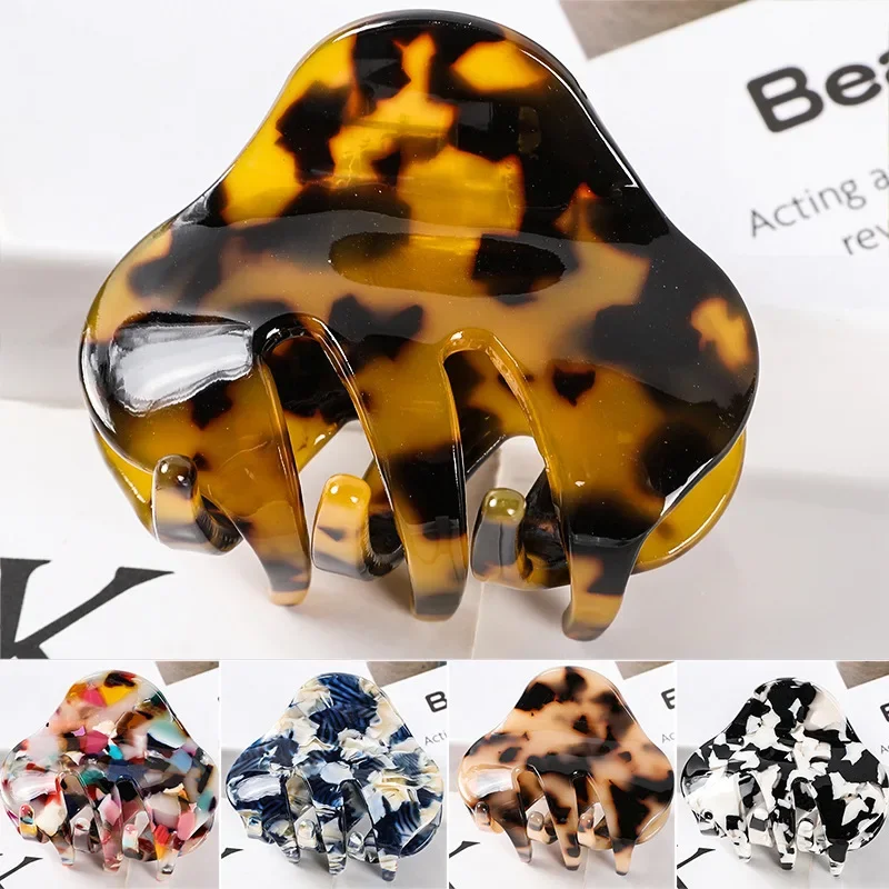 Ins Leopard Milk Hair Accessories Small Diamond Claw Acetate Grabbing Clip All-match Pan Hair Ponytail Female Hair Accessories