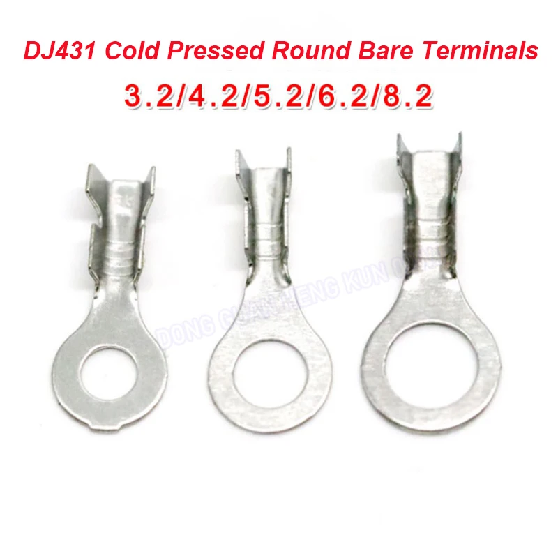 5 CPS DJ431 3.2 4.2 5.2 6.2 8.2 Cold Pressed Round Bare Terminals O-Type Lug Wiring Terminals