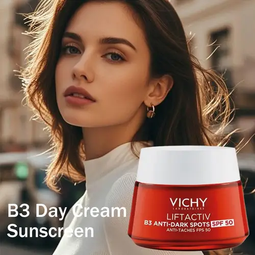 Imagen 2 del producto Vichy LiftActiv B3 Crema de Día Anti-Manchas Oscuras SPF50 + Loción con Vitamina E Rubee, Hidratación Continua, Antienvejecimiento, Cuidado de la Piel