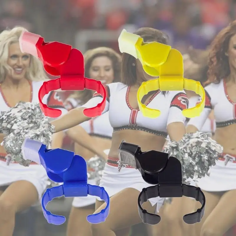 652F في الهواء الطلق عالية ديسيبل صفارة بلاستيكية التشجيع التدريب صافرة الحكم إصبع قبضة صافرة أداة متعددة الوظائف