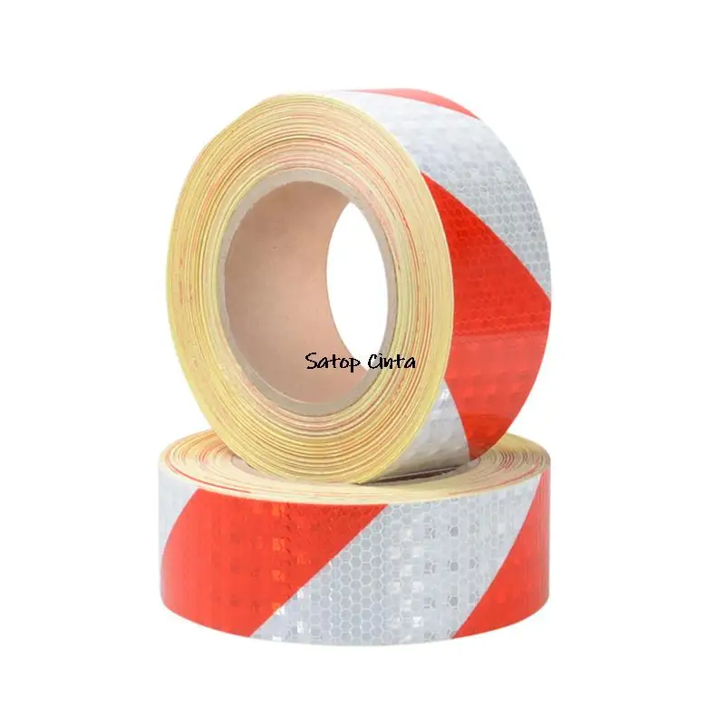 

Wholesale High Quality Red White Twil Engineering Grade Reflective Warning Tape Self-adhesive 5cm Wide Road Traffic Reflect Film