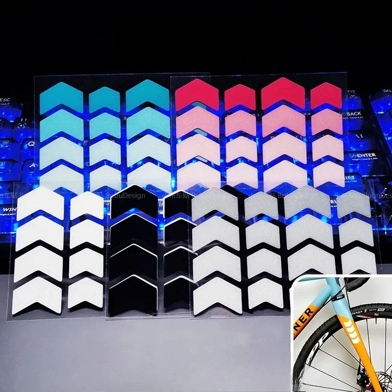 1Set Chevron Arrow Geometric Waterproof Vinyl Stickers For Bike Frame Wheel Rim Custom Decor