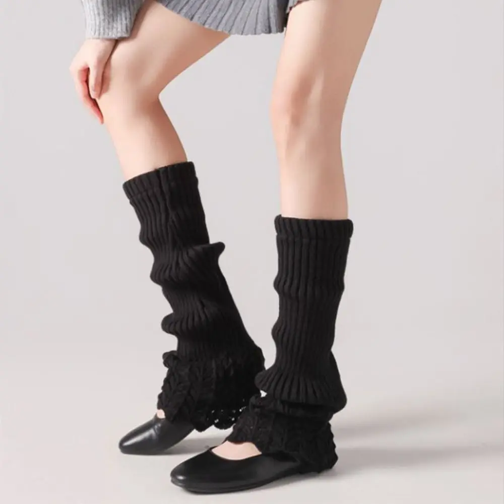 

Pile Socks Y2K Women Knitted Leg Warmers Solid Color Sweet Girl's Boots Heap Socks Thickened Breathable Long Calf Socks Harajuku