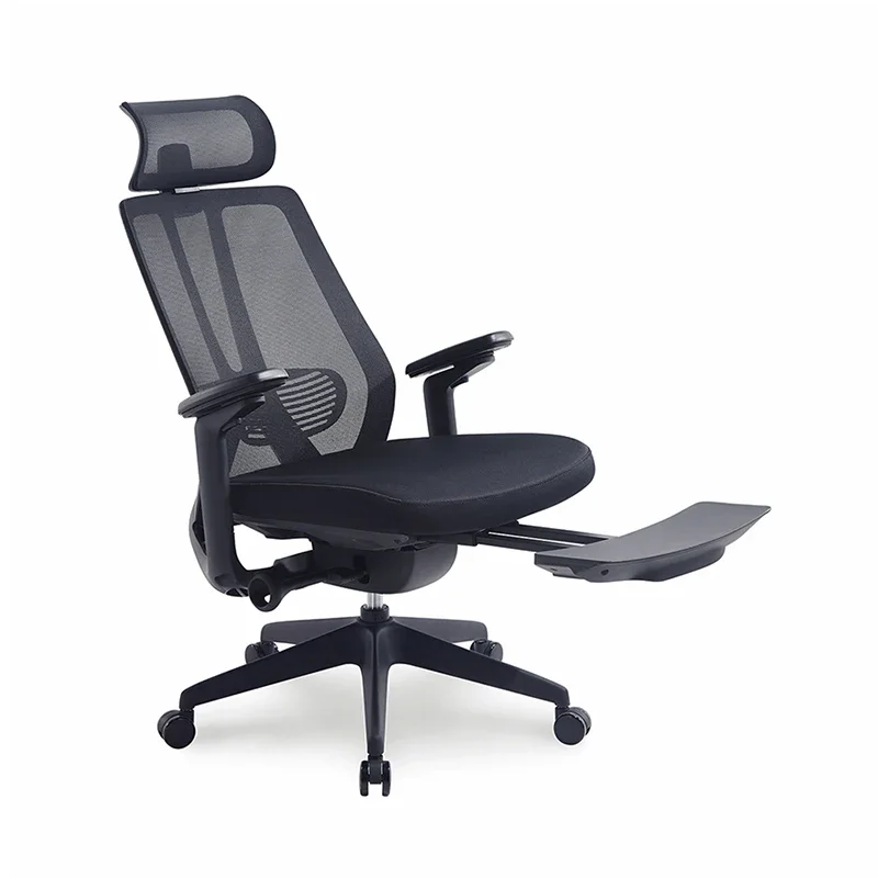 Wholesale Factory Mesh Adjustable Executive Ergonomic Chair Modern High Back Black Swivel Office Computer Chair With Footrest