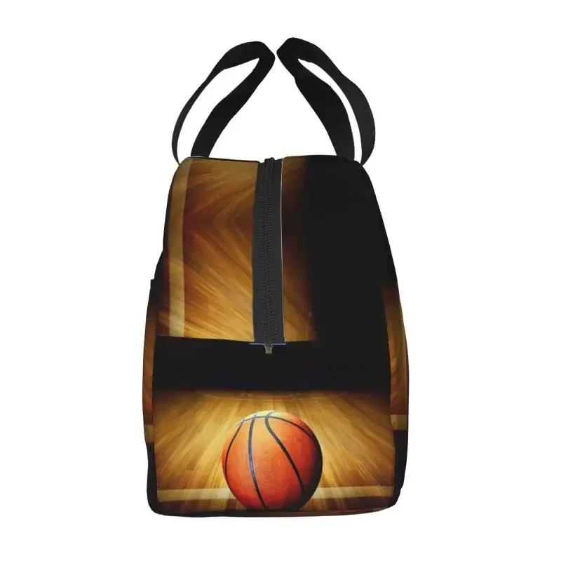 Custom Basketball Insulated Lunch Bag for School Waterproof Thermal Cooler Bento Box Women Children Food Container Tote Bags