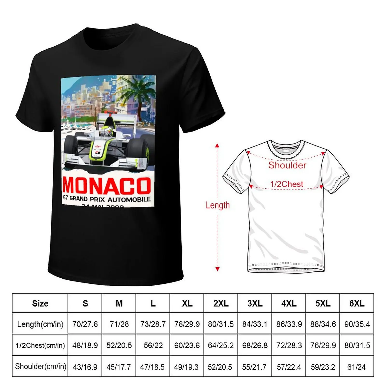 Jenson Button Brawn Monaco GP 2009 T-Shirt Plus Size Workout Short Sleeve Top