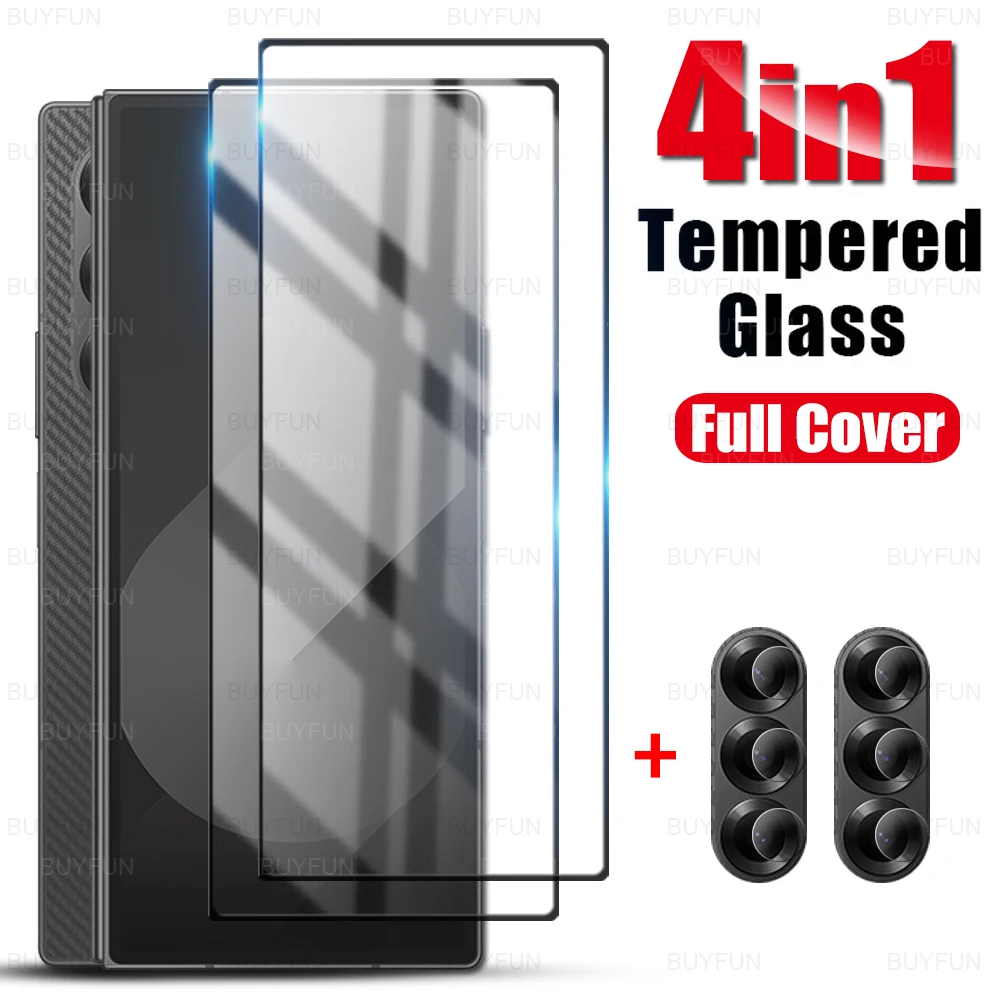 4in1 For Samsung Galaxy Z Fold 6 2024 Tempered Glass &Lens Protective Film Sumsung zfold6 Fold6 Samsong Sansing Screen Protector