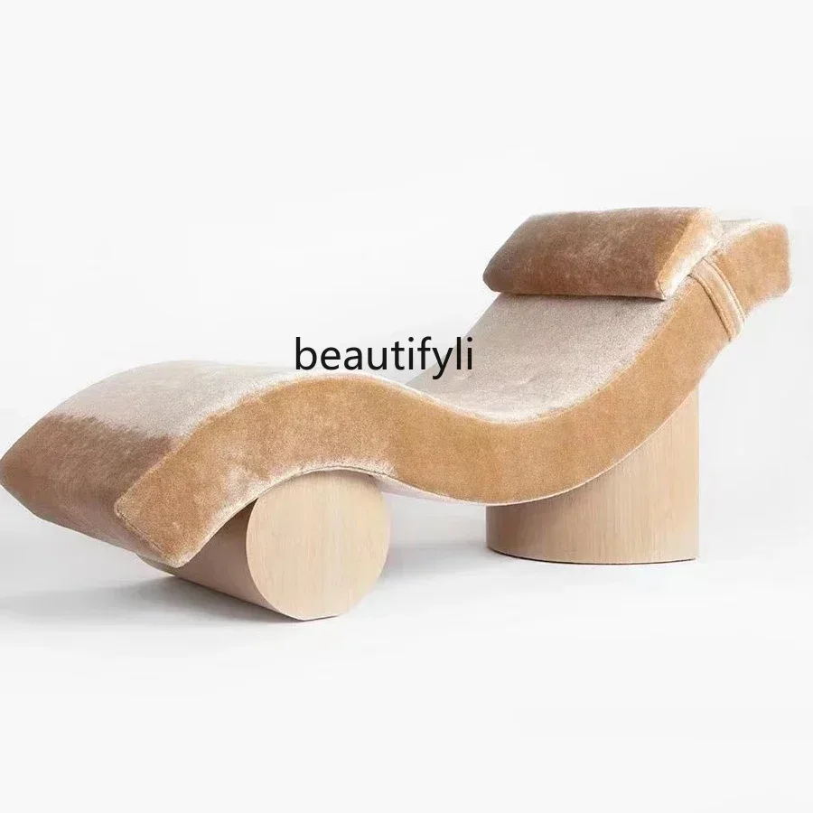 

07American simple concubine chair small apartment bedroom single sofa lazy recliner designer S-shaped creative sofa53