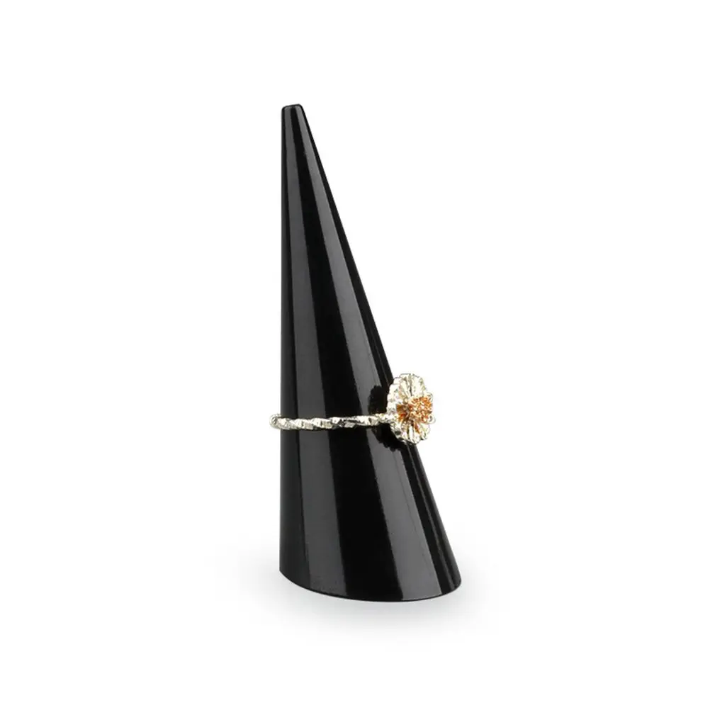 5Pcs Acrylic Ring Display Holder Cone Shape Jewelry Stand Smooth Flat Base for Any Ring Size Retail Craft Home Display