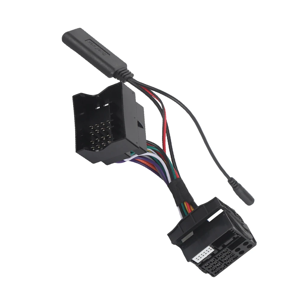 Aux محول تسخير سلك بلوتوث متوافق راديو الأسلاك تسخير يدوي الأسلاك تسخير موصل لشركة فولكس فاجن باسات جيتا توران