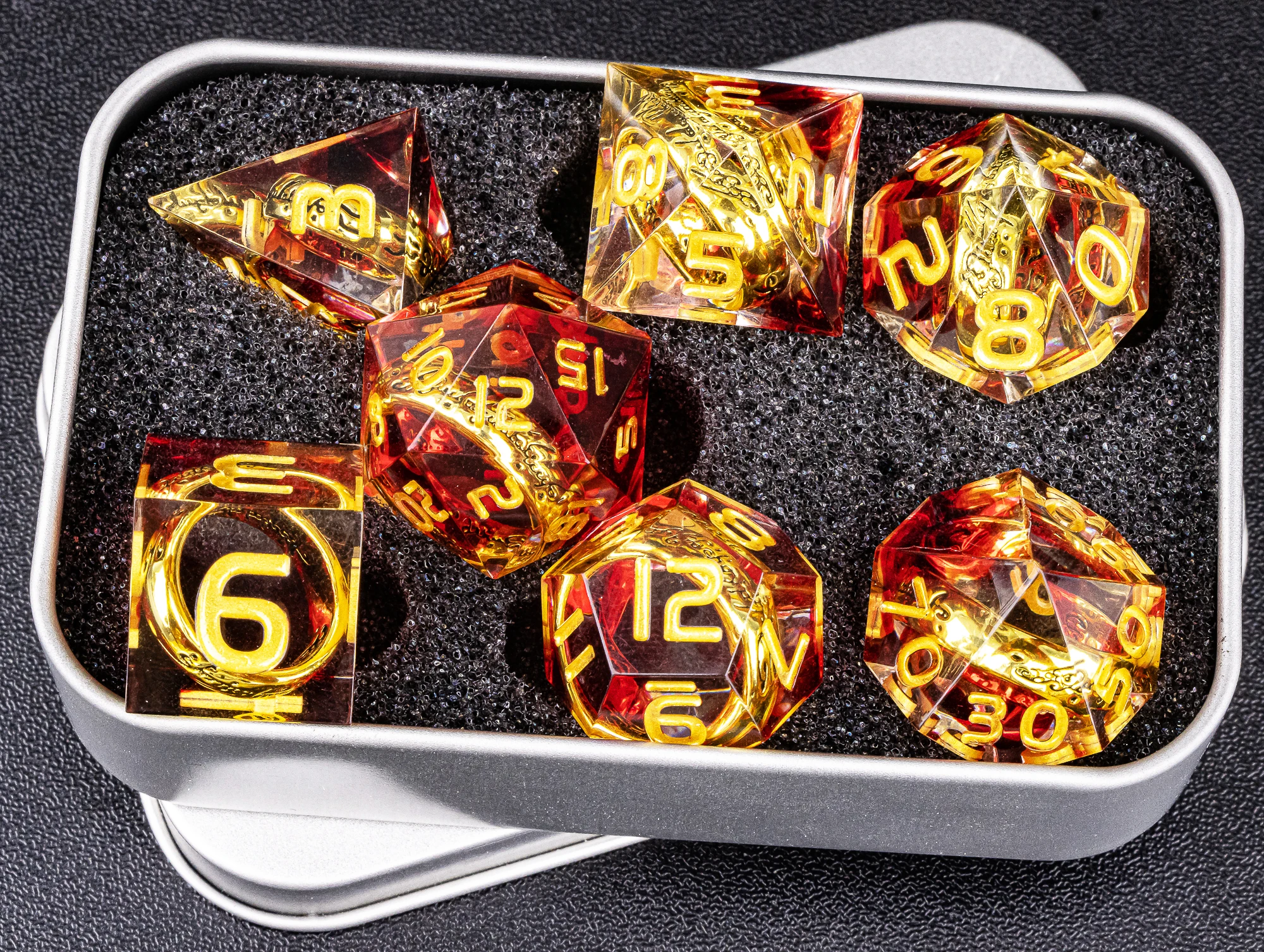 

Набор кубиков Magic Lord Rings DND, 7 шт., из смолы, для ролевых игр LOTR D&D, кубики Dungeons & Dragons D&D с острыми краями