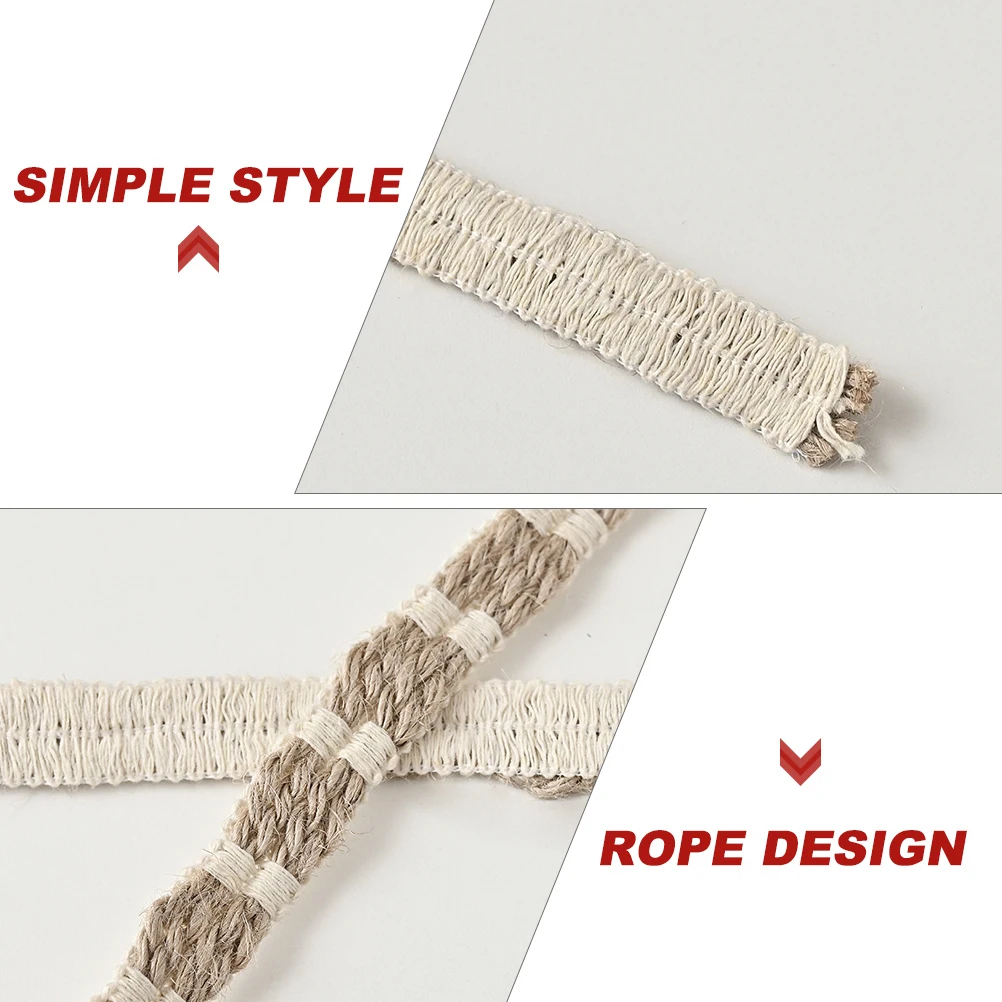 

4pcs Vintage Curtain Buckle Hemp Rope Tiebacks Rustic Decorative Cord Home Bedroom Bathroom Office Easy Install Universal Length