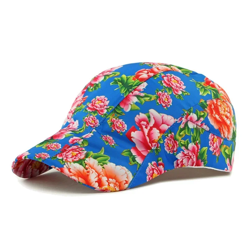 

Summer Polyester Floral Print Casquette Baseball Cap Adjustable Outdoor Snapback Hats for Girl and Women 79