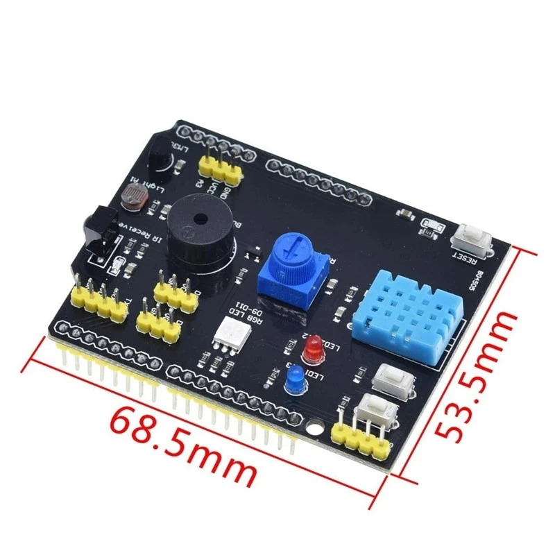 Carte d'extension multifonction 9 en 1, DHT11, température et humidité, LM35, dévoilée, compatible