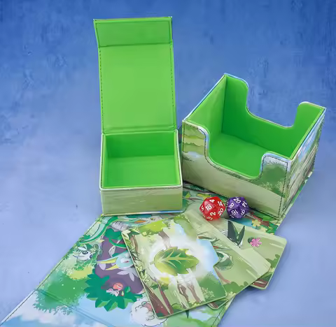 GachaTrading Card Deck Case Leather Magnetic Closure Card Storage Box Magic Card Protectors Fit For YuGiOh PTCG DTCG Sport Cards