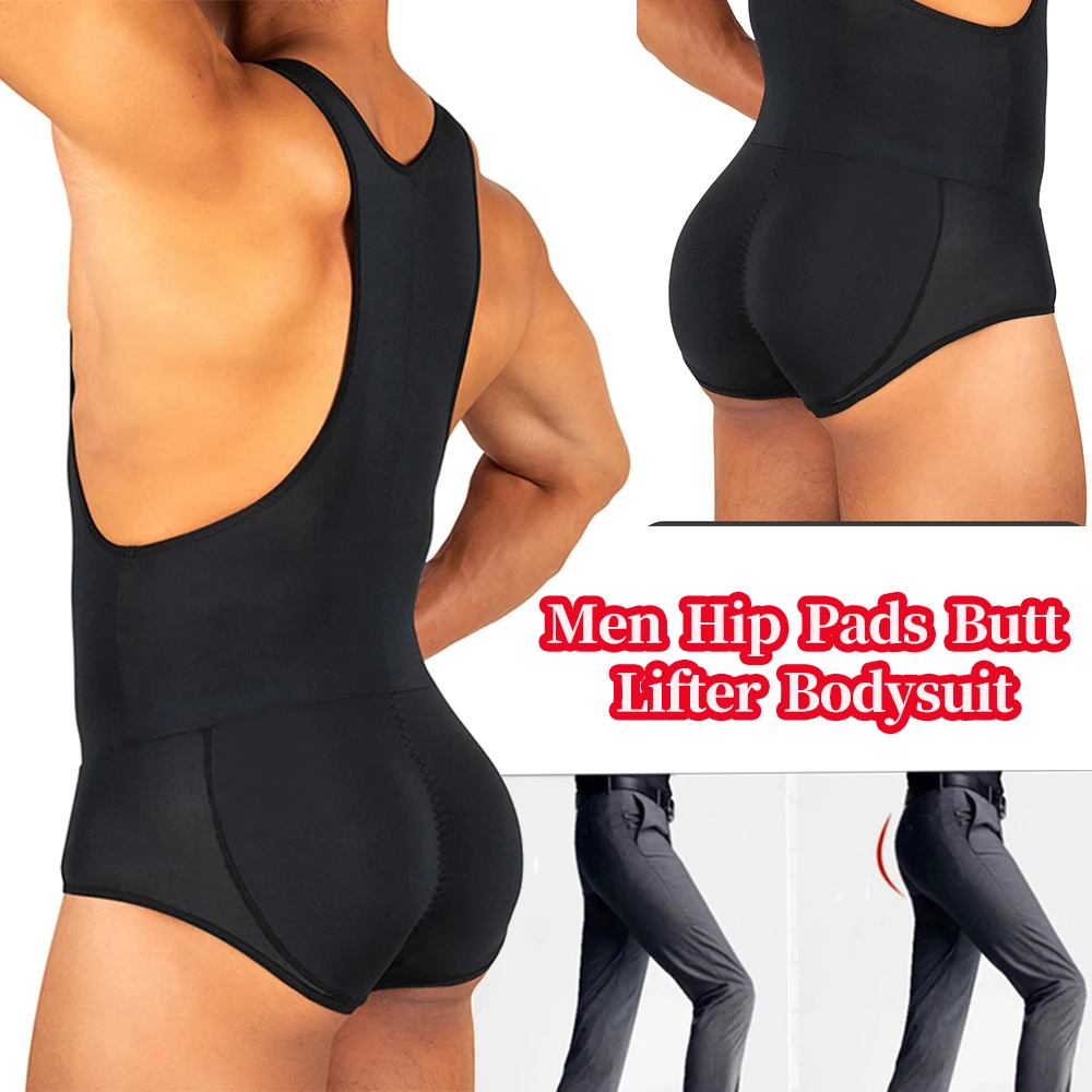 Hip Padded Body Shaper Lift Buttocks Man Fake Ass Pads Bodysuit Boxer Buttocks Enhancers Underwear Shapewear Bodysuits