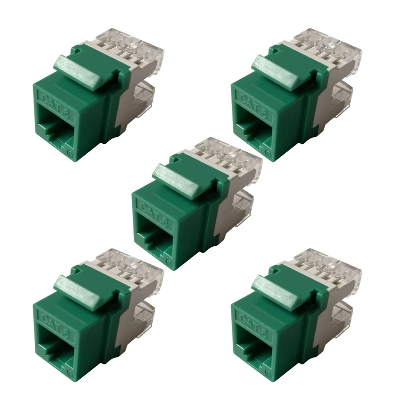 5 Stuks Cat6 RJ45 Keystone Jacks Slanke Profiel, Ethernet Muur Jack Punch Down, Cat5e Keystone Module Connector