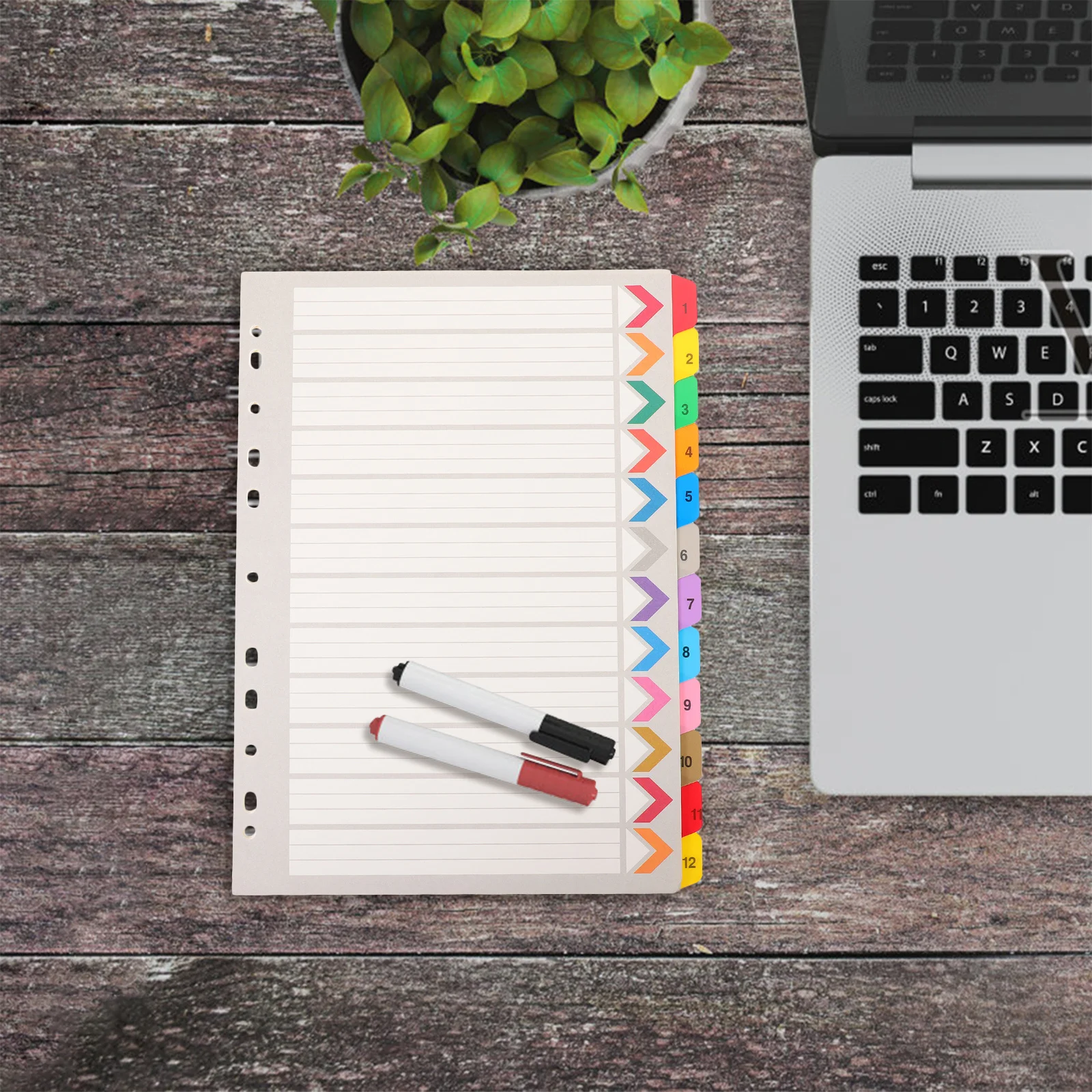 

1pc Binder Dividers Colored Wide Tabs For Loose-Leaf Notebook Organizer Divider Sheets Notepad Markers Plastic Dividers For