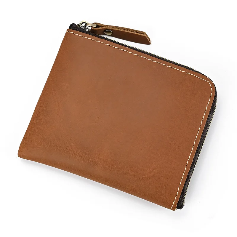 Leather Coin Purse Casual Genuine Leather Little Purse For Coins Card Purse Men Women Portable Small Wallet For Cards Key