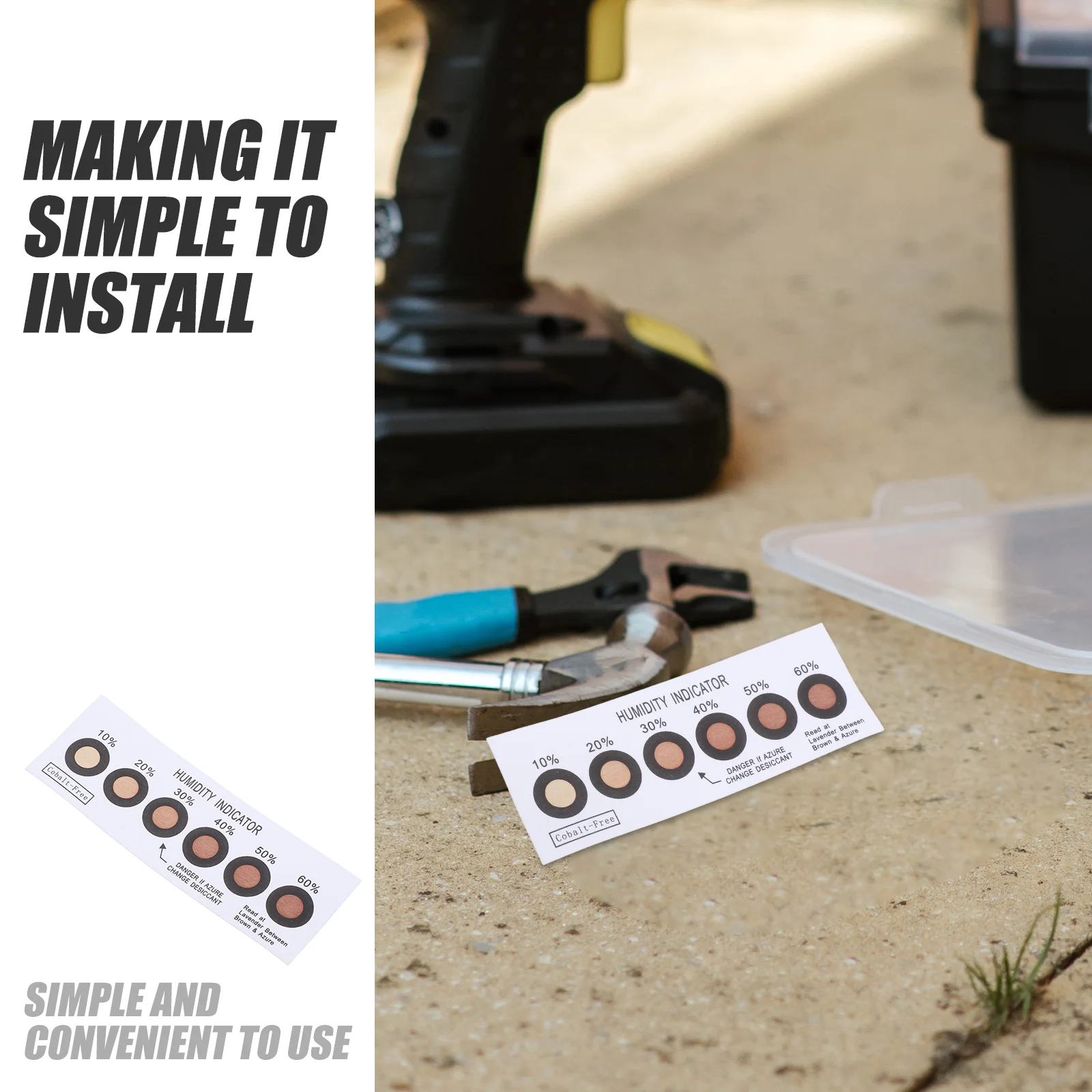 10 Pcs Reusable Smd Humidity Indicator Card Blue Pink Color Change Hygrometer Thermometer Small Humidity Recorder Home Moisture